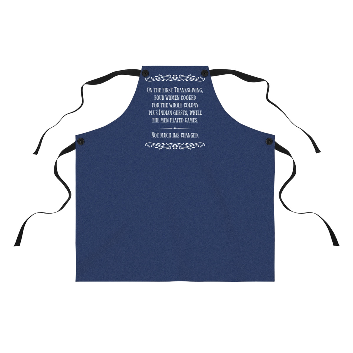 Navy Blue Thanksgiving Apron — Vintage Humor Kitchen Apron