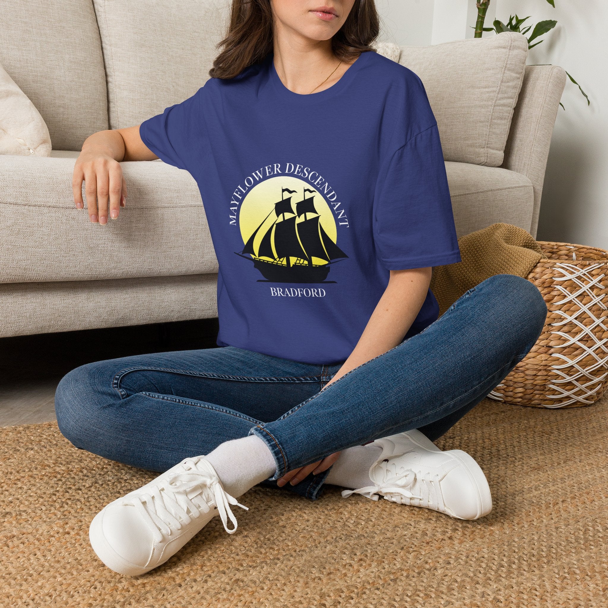 Mayflower and Moonlight T‑Shirt — Bradford Descendant