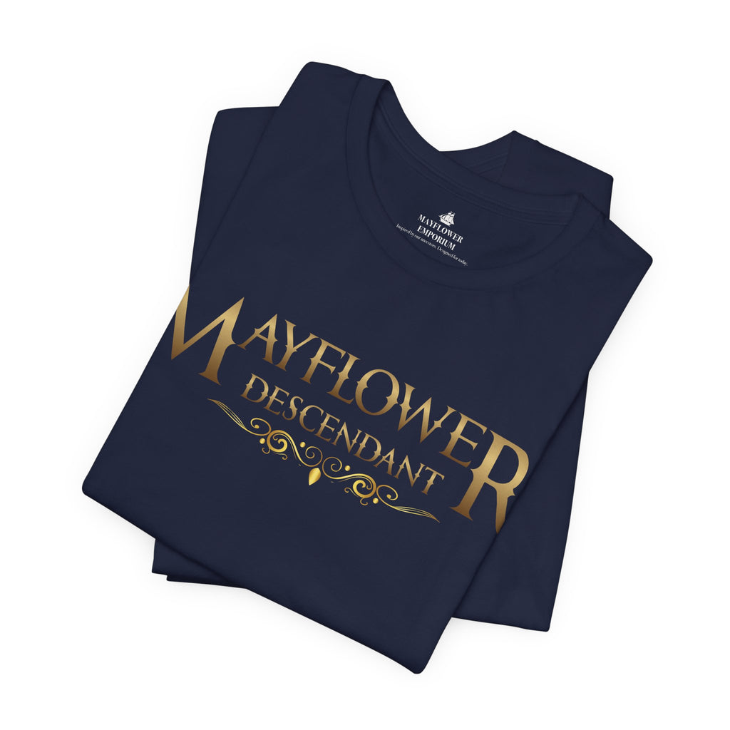 Mayflower Descendant T‑Shirt — Framed in Gold