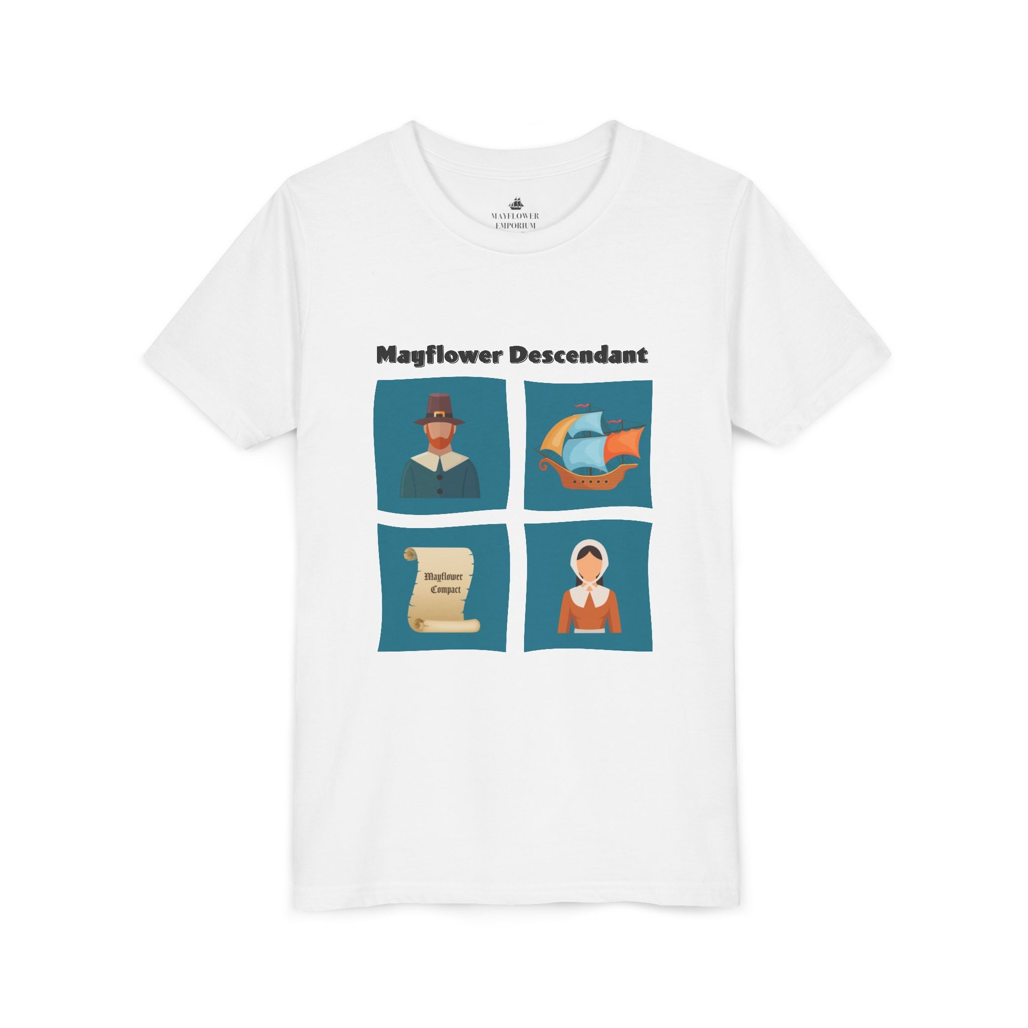 Youth's Mayflower Descendant Graphic Tee
