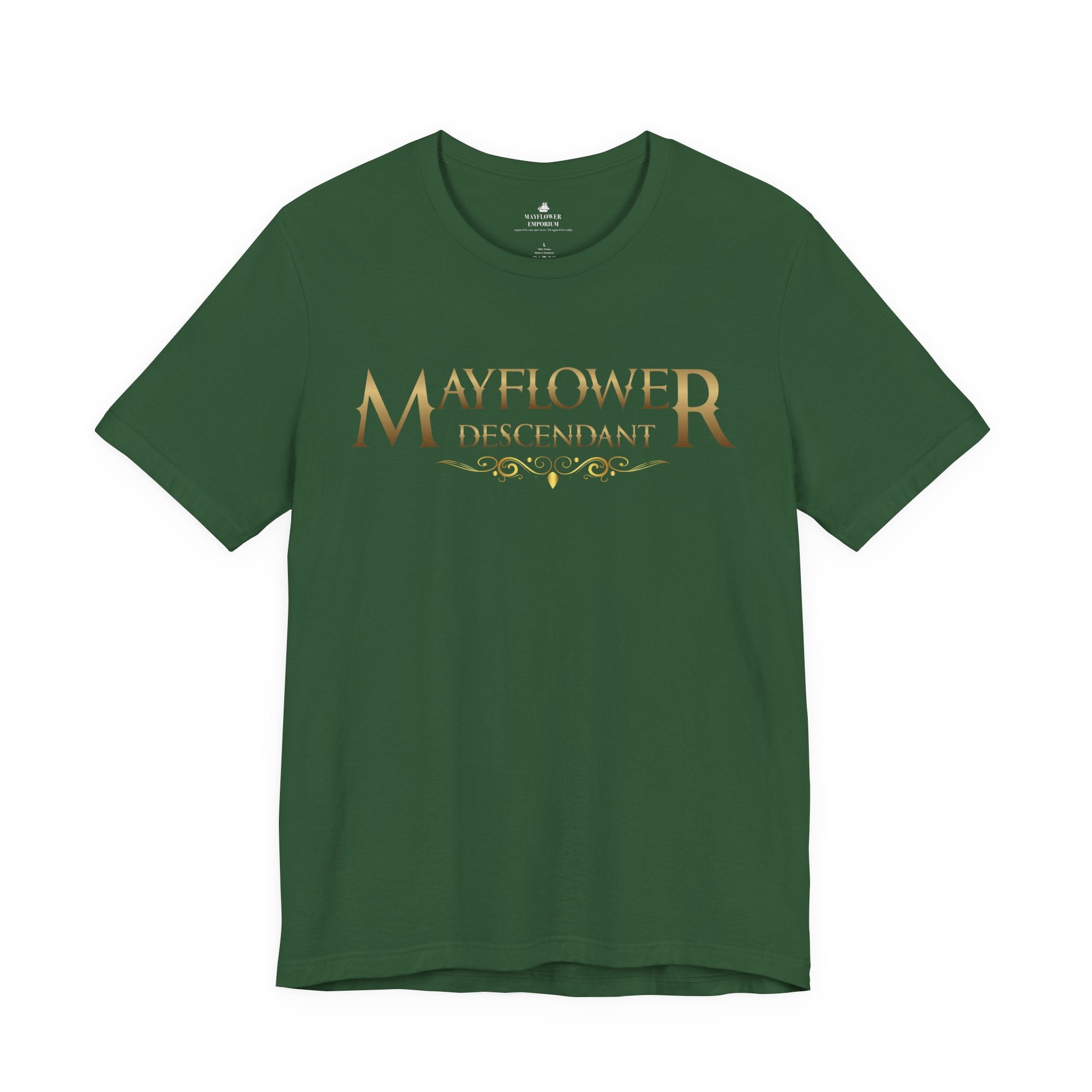 Mayflower Descendant T‑Shirt — Framed in Gold