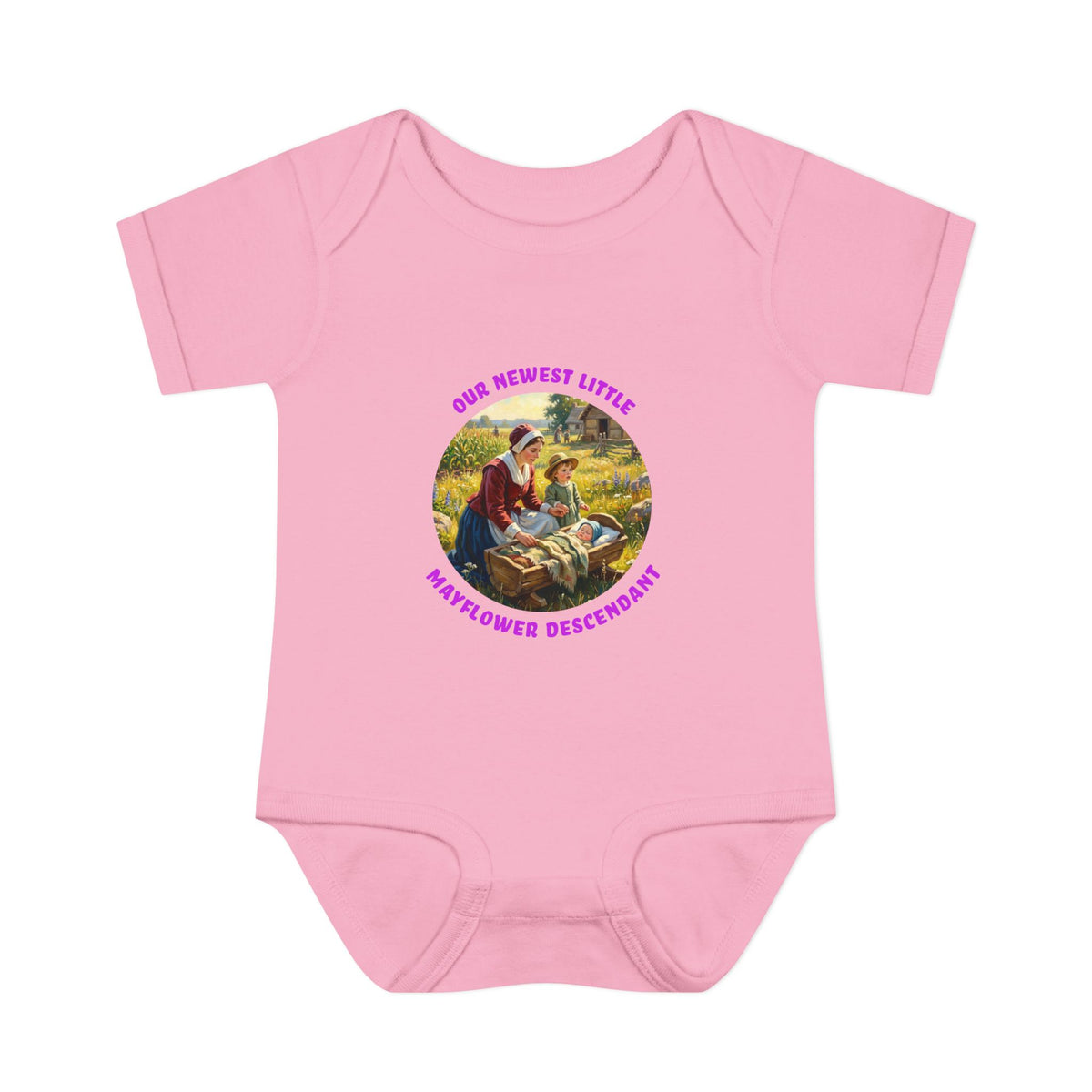 Infant Girl's "Newest Little Mayflower Descendant" Bodysuit