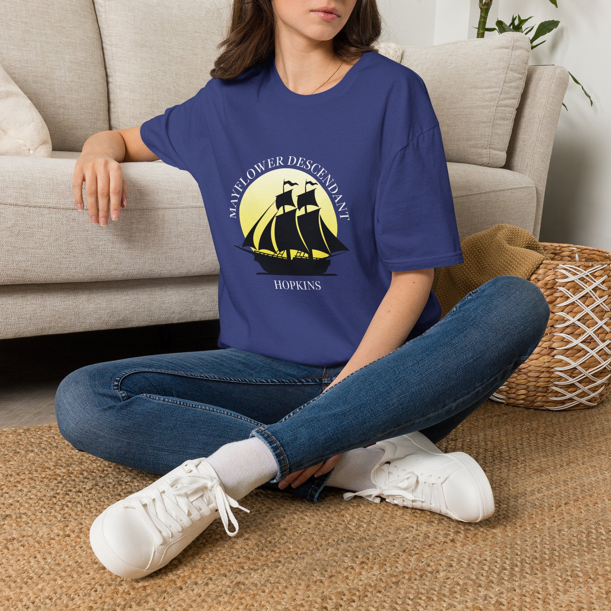 Mayflower and Moonlight T‑Shirt — Hopkins Descendant