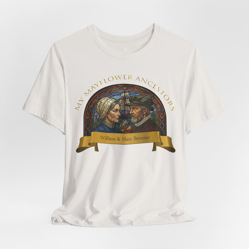 Mayflower Pilgrim “Stained Glass” Tee — William and Mary Brewster