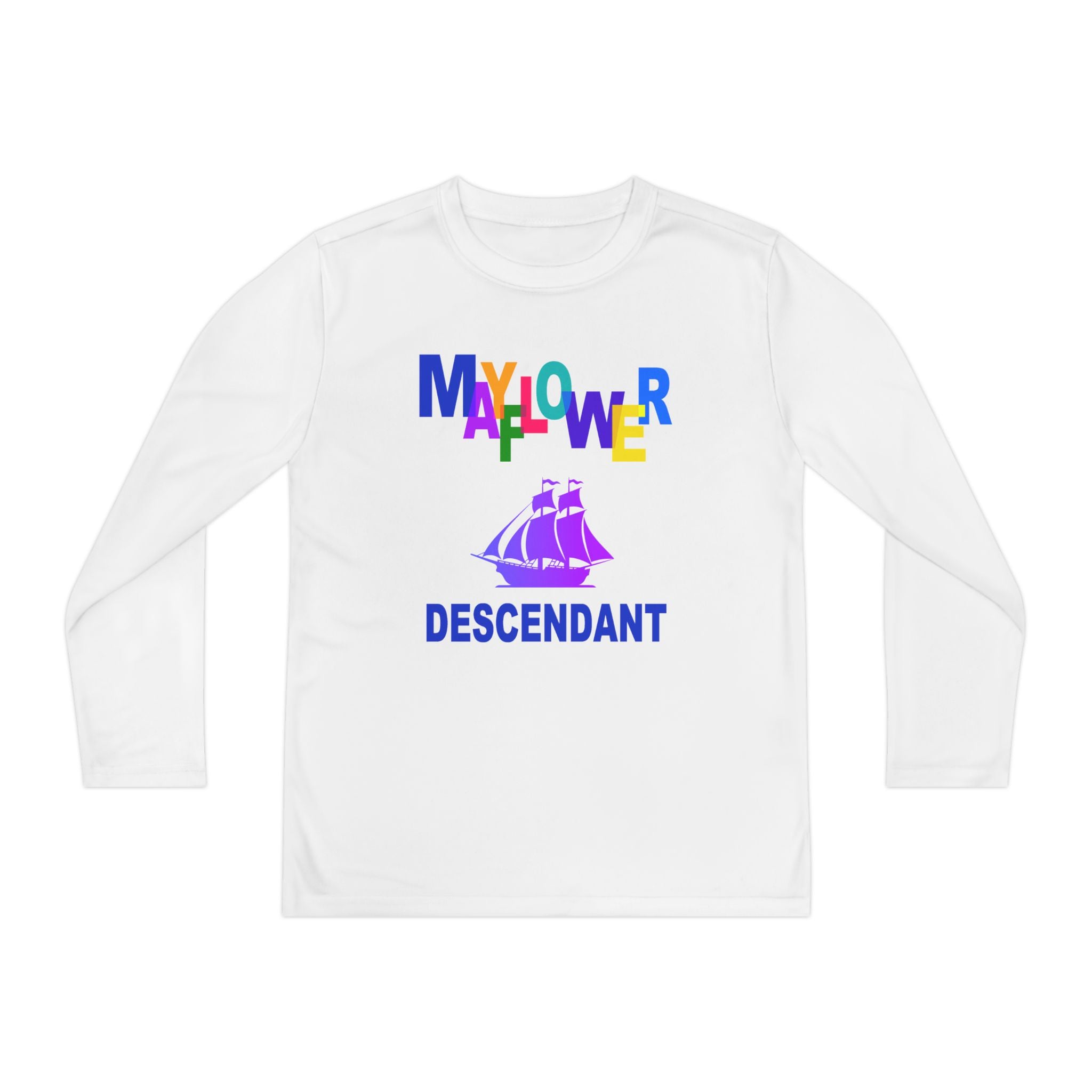 Mayflower Youth Long Sleeve Tee — Colorful Heritage Design