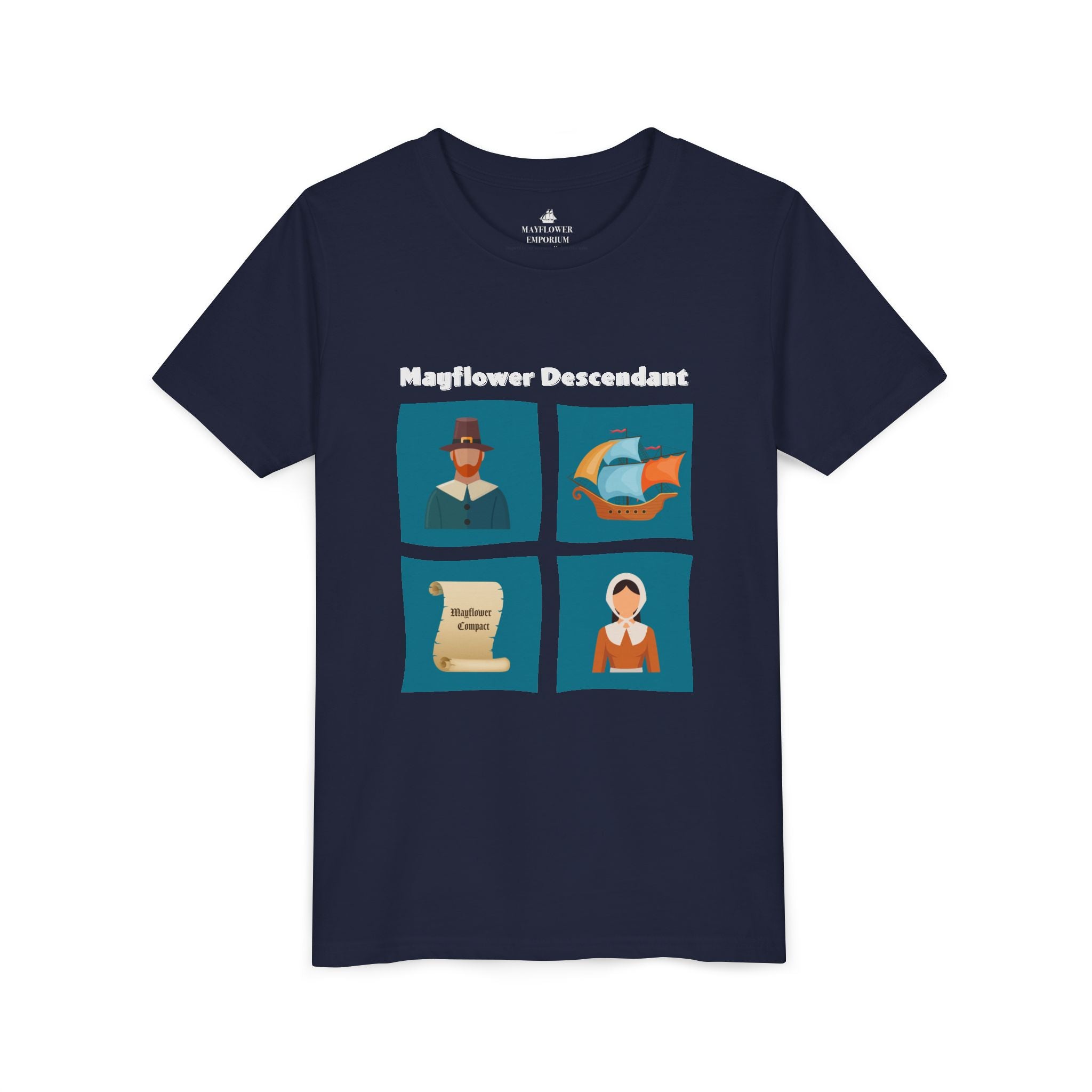 Youth's Mayflower Descendant Graphic Tee