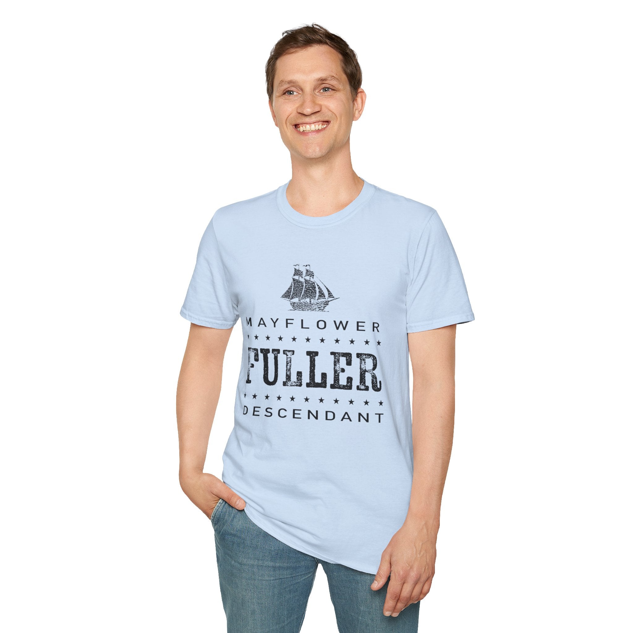 Mayflower Tee with Distressed Vintage Motif | Fuller Lineage