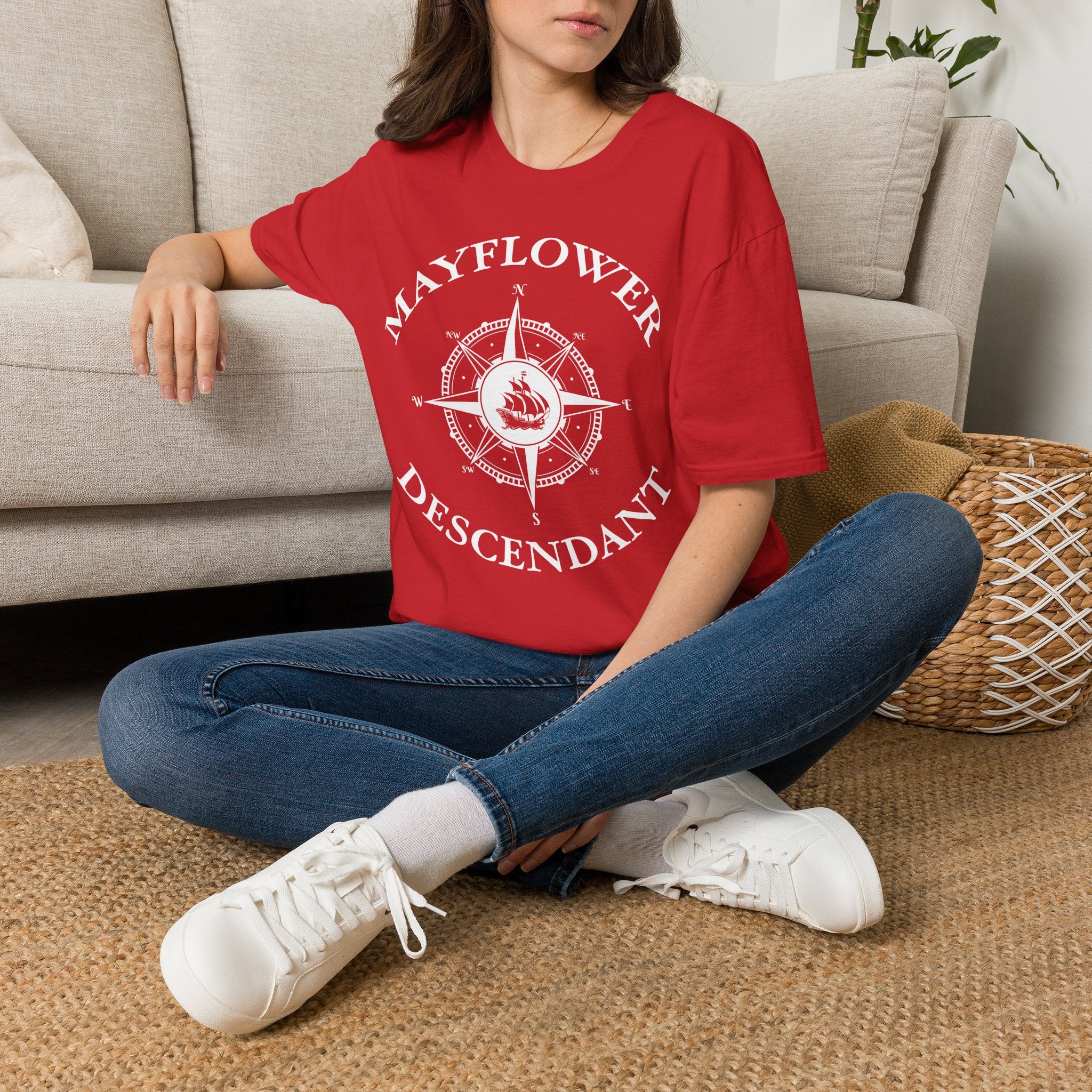 Mayflower Compass T-Shirt | Pilgrim Descendant Unisex Tee