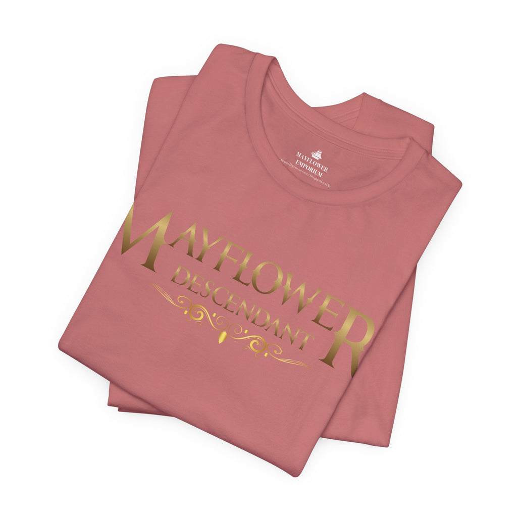 Mayflower Descendant "Framed in Gold" T‑Shirt — Extra Large Sizes