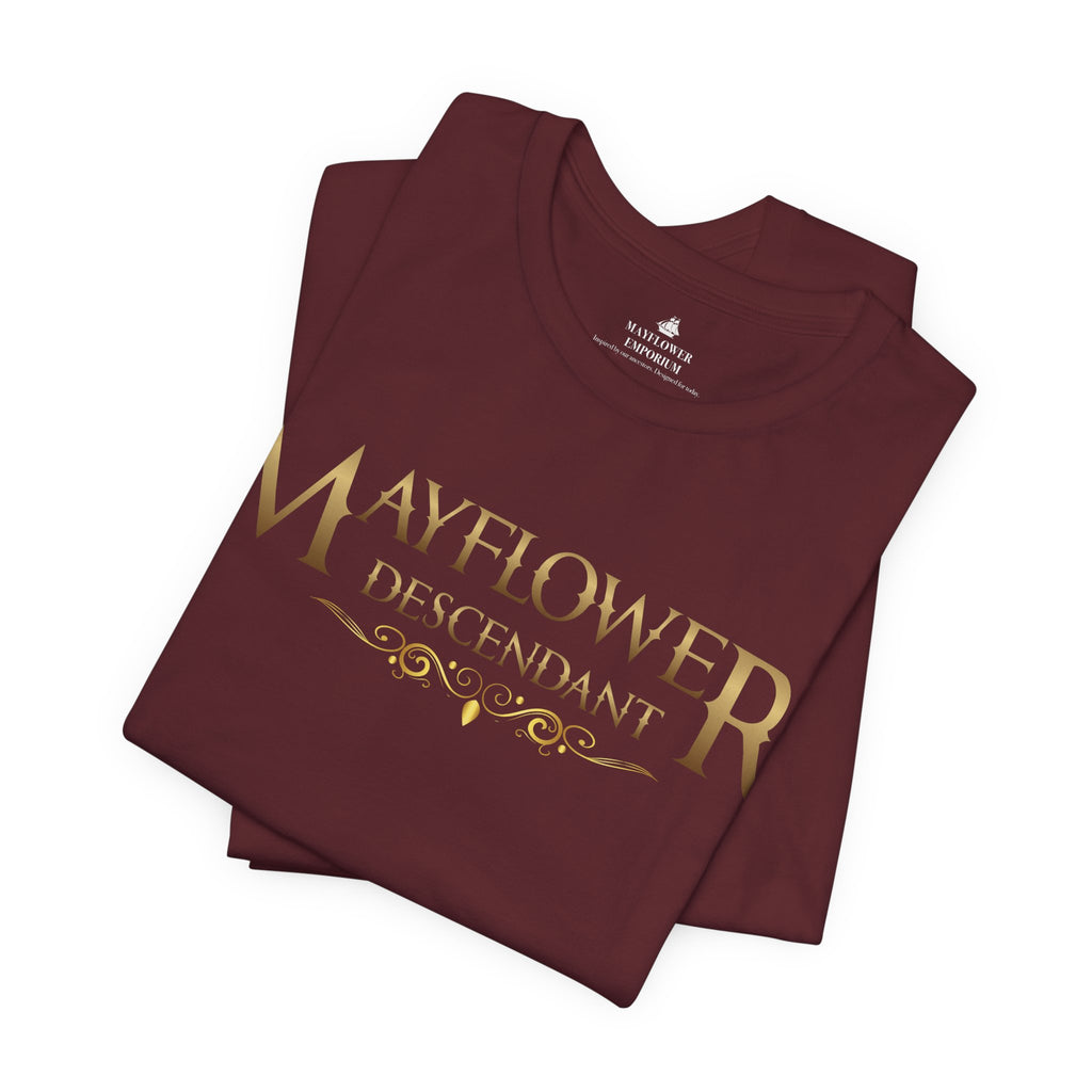 Mayflower Descendant T‑Shirt — Framed in Gold