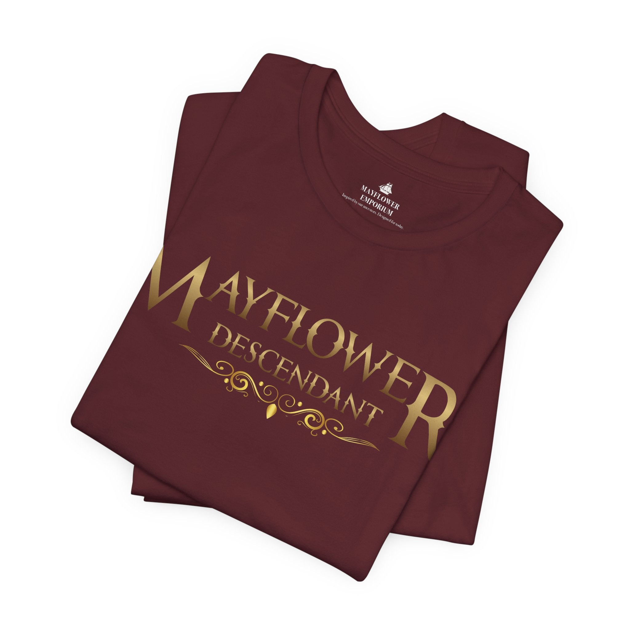 Mayflower Descendant T‑Shirt — Framed in Gold