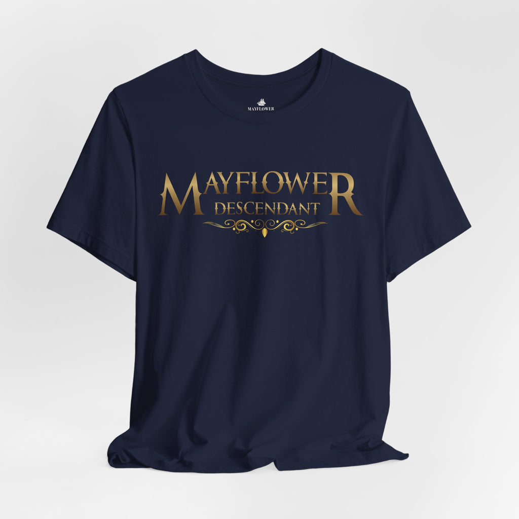 Mayflower Descendant T‑Shirt — Framed in Gold