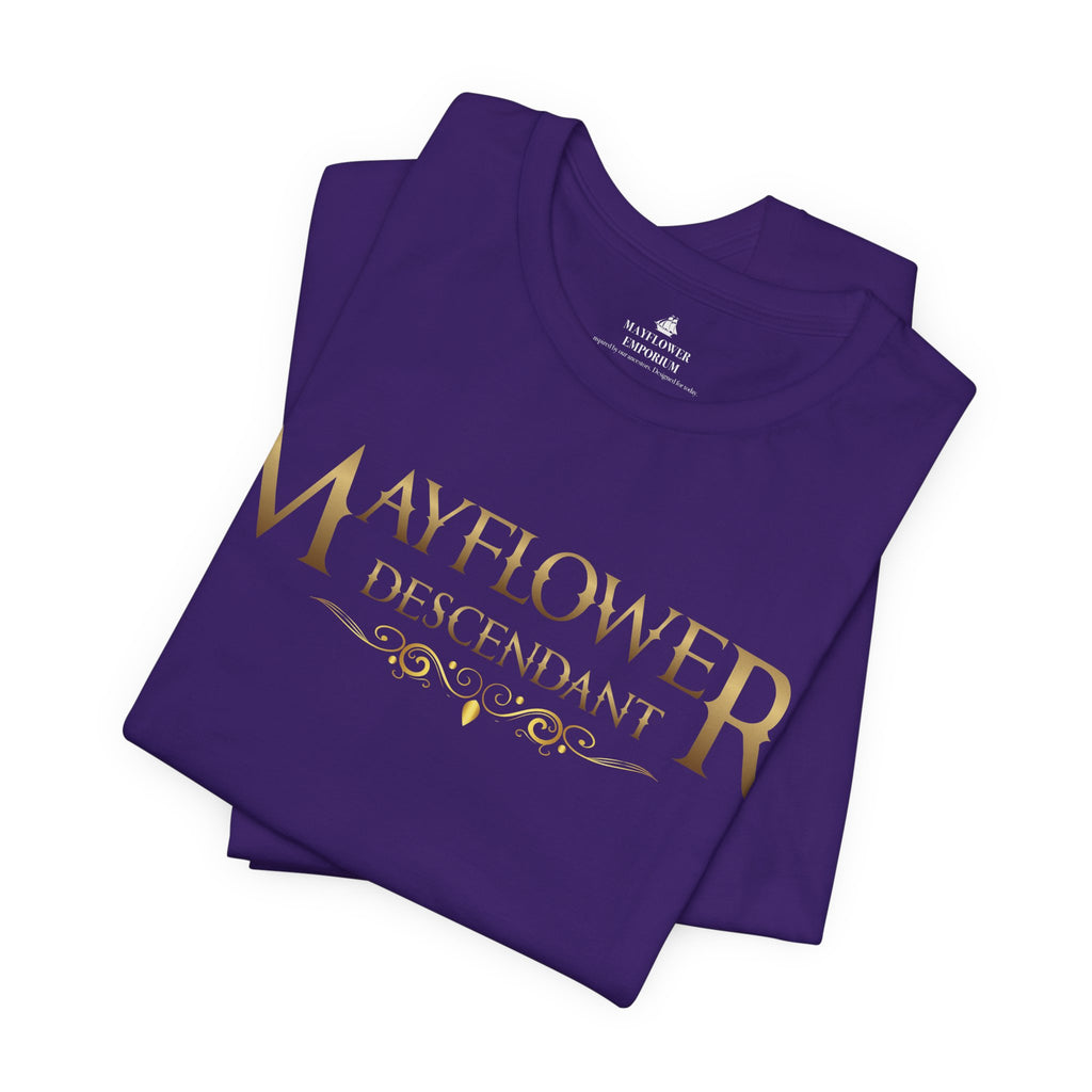 Mayflower Descendant T‑Shirt — Framed in Gold
