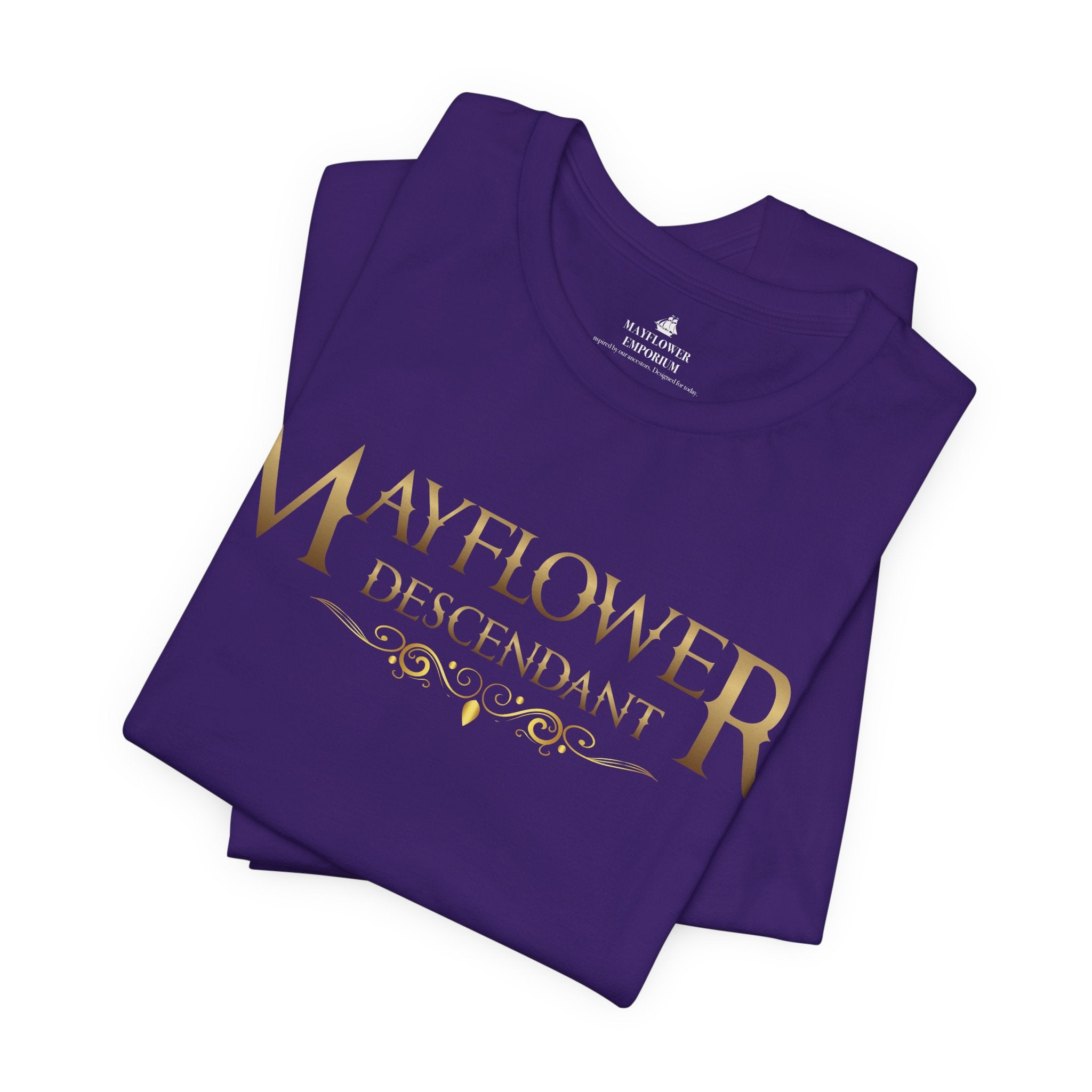 Mayflower Descendant T‑Shirt — Framed in Gold