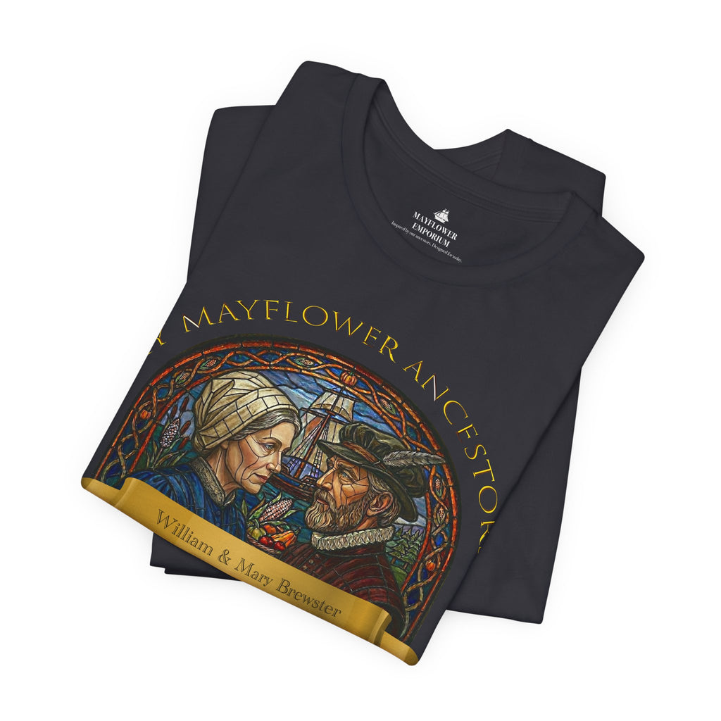 Mayflower Pilgrim “Stained Glass” Tee — William and Mary Brewster