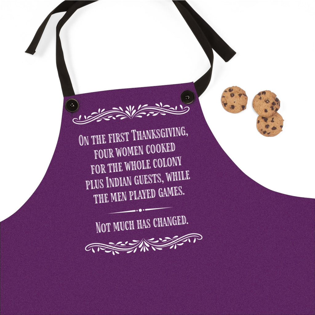 Deep Wine Thanksgiving Apron — Vintage Humor Kitchen Apron