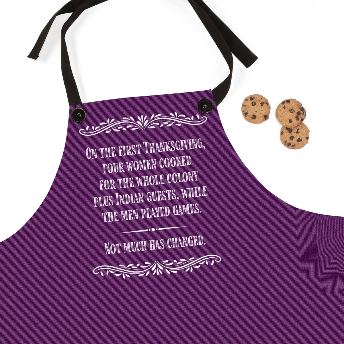 Deep Wine Thanksgiving Apron — Vintage Humor Kitchen Apron