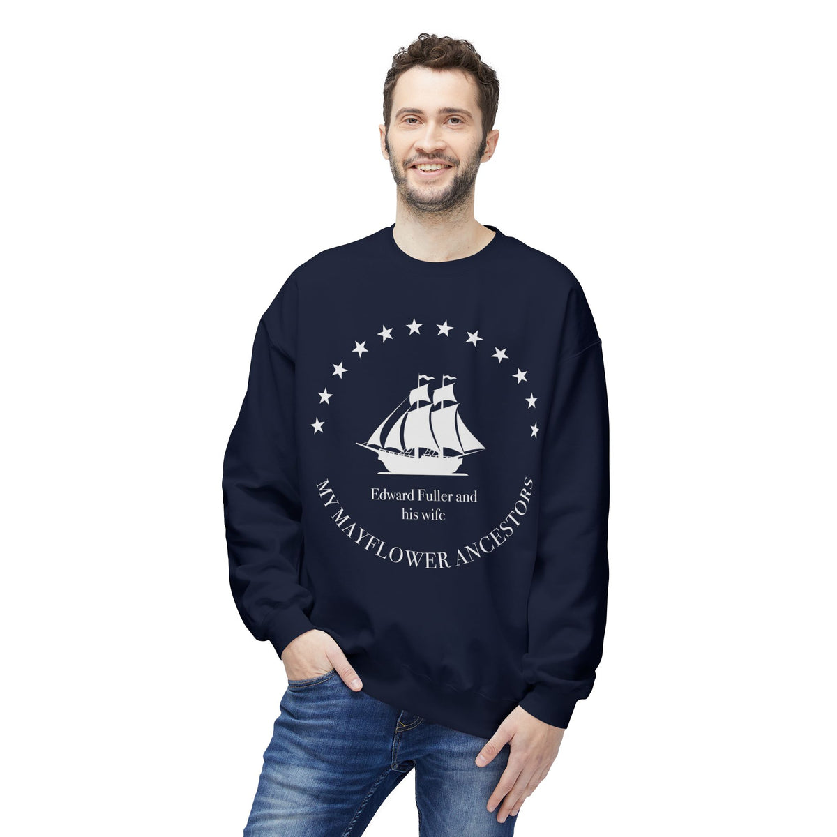 Mayflower Ancestors Sweatshirt — Edward Fuller Descendant, Extra Large Sizes