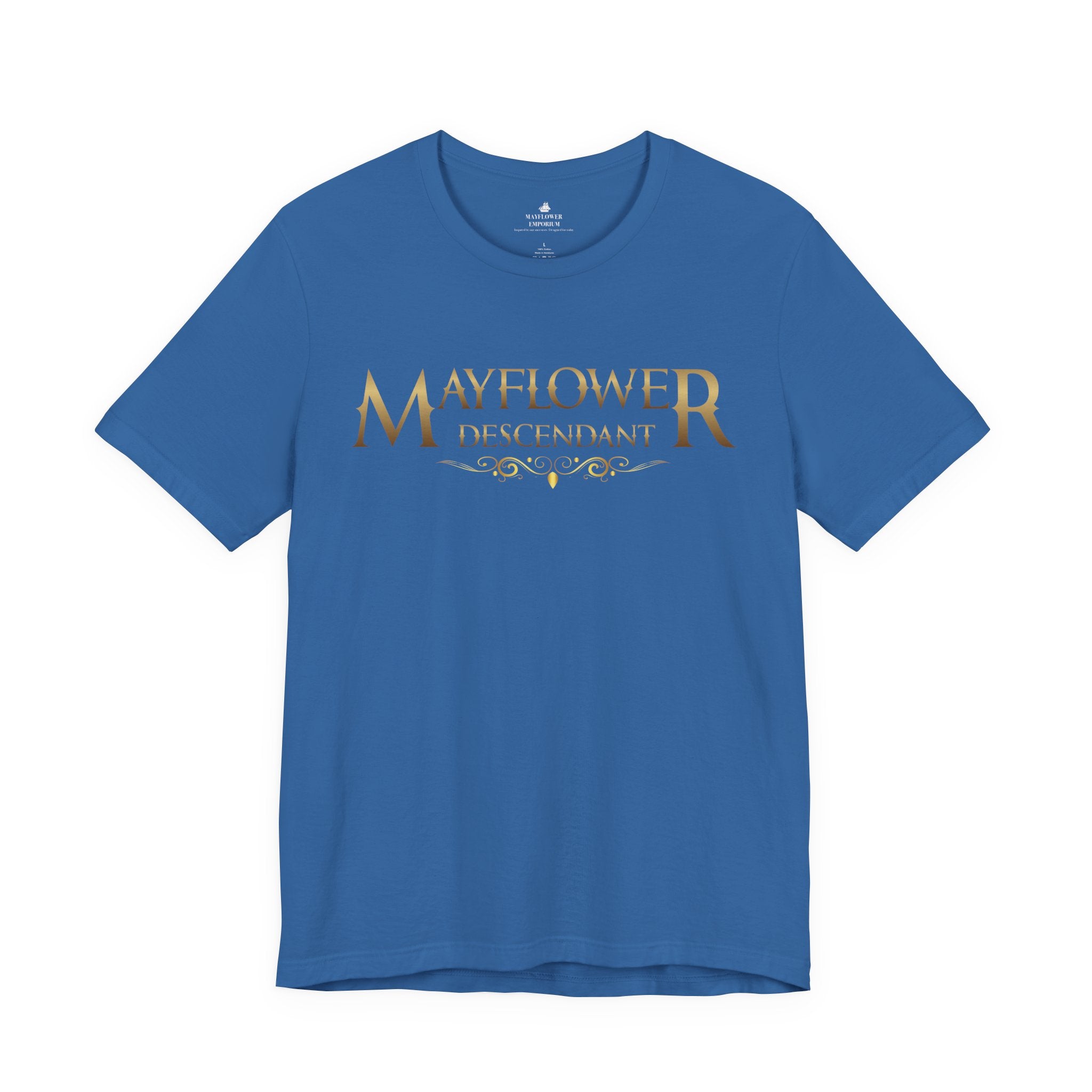 Mayflower Descendant T‑Shirt — Framed in Gold