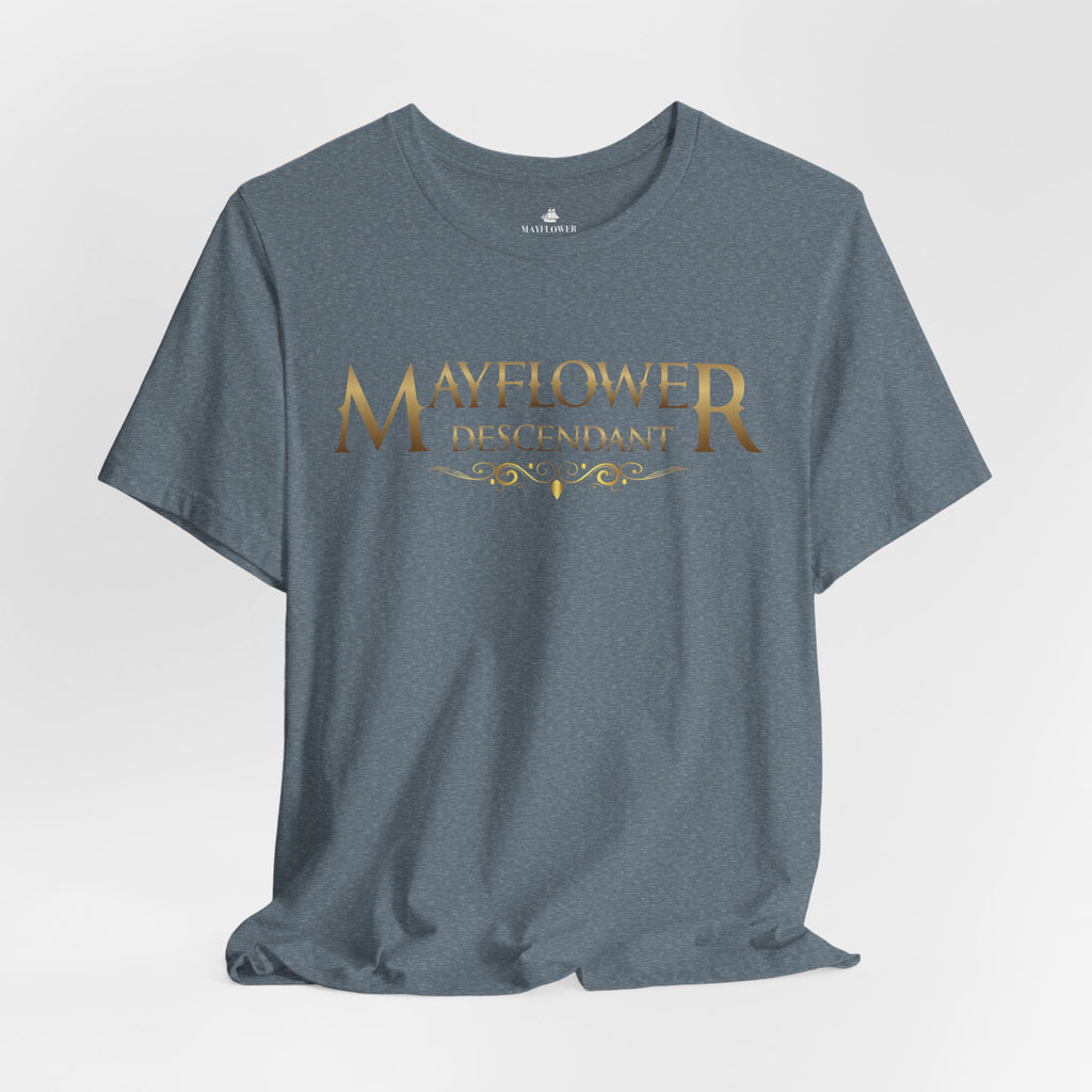 Mayflower Descendant T‑Shirt — Framed in Gold