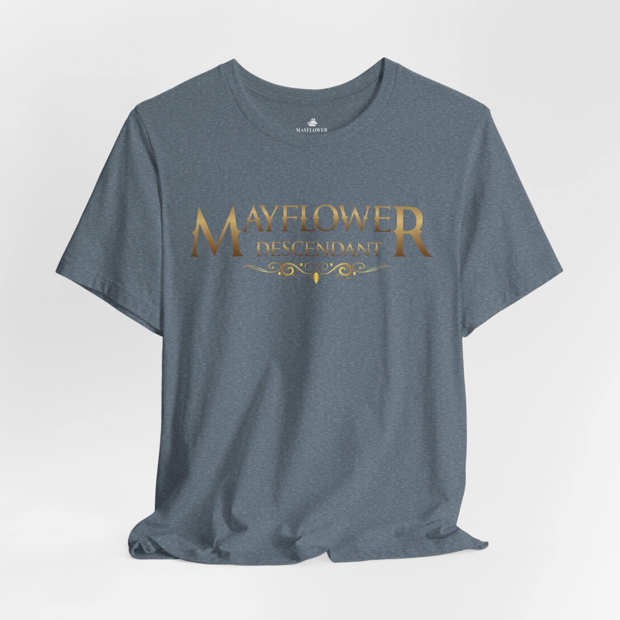 Mayflower Descendant T‑Shirt — Framed in Gold
