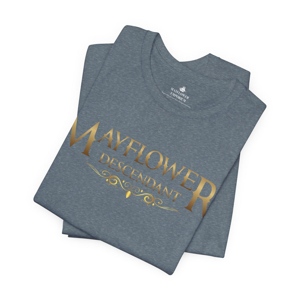 Mayflower Descendant T‑Shirt — Framed in Gold