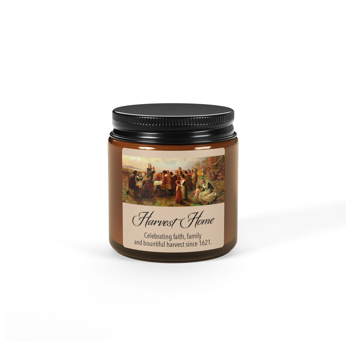 Mayflower "Harvest Home" Scented Soy Candle — Amber Jar (4 oz.)