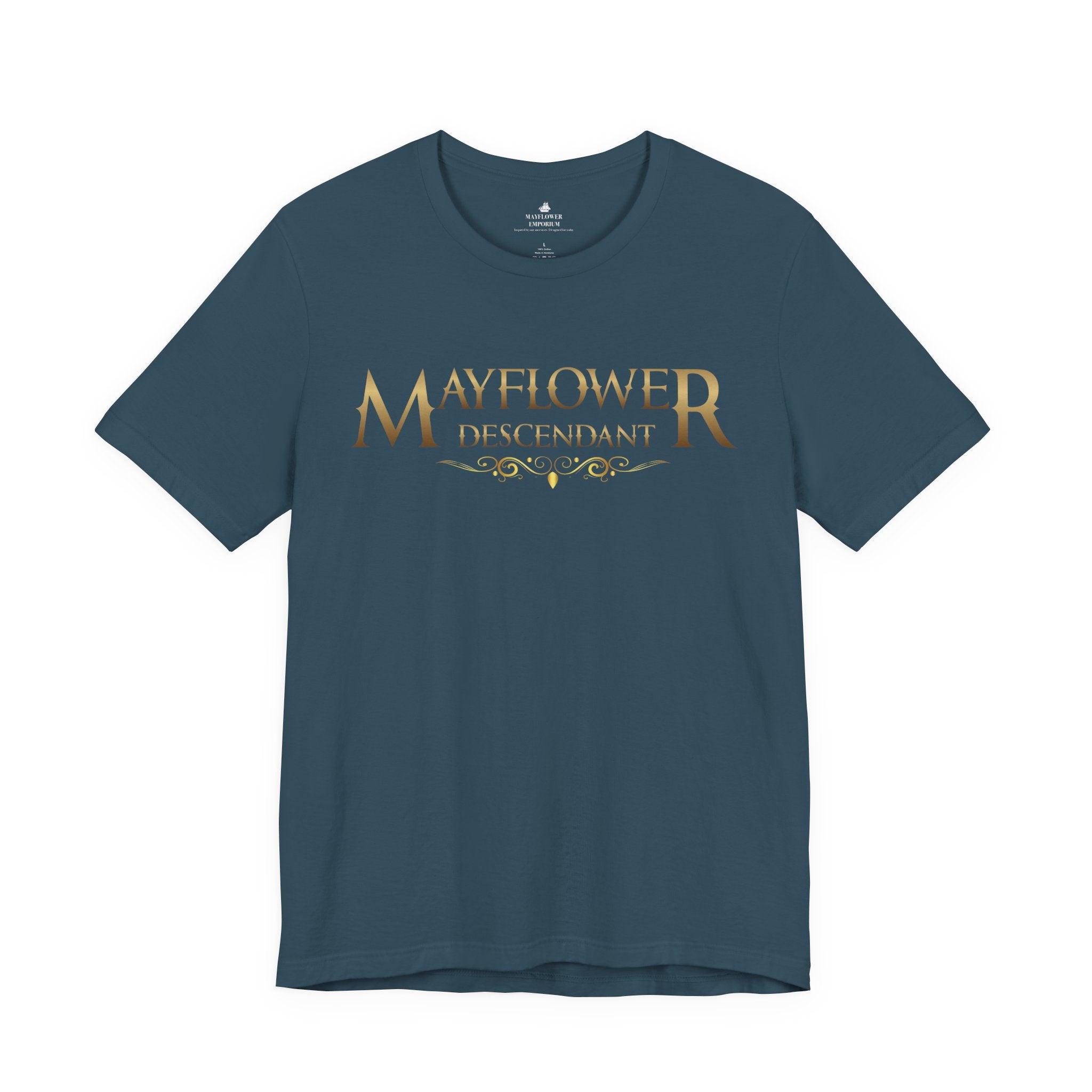 Mayflower Descendant T‑Shirt — Framed in Gold