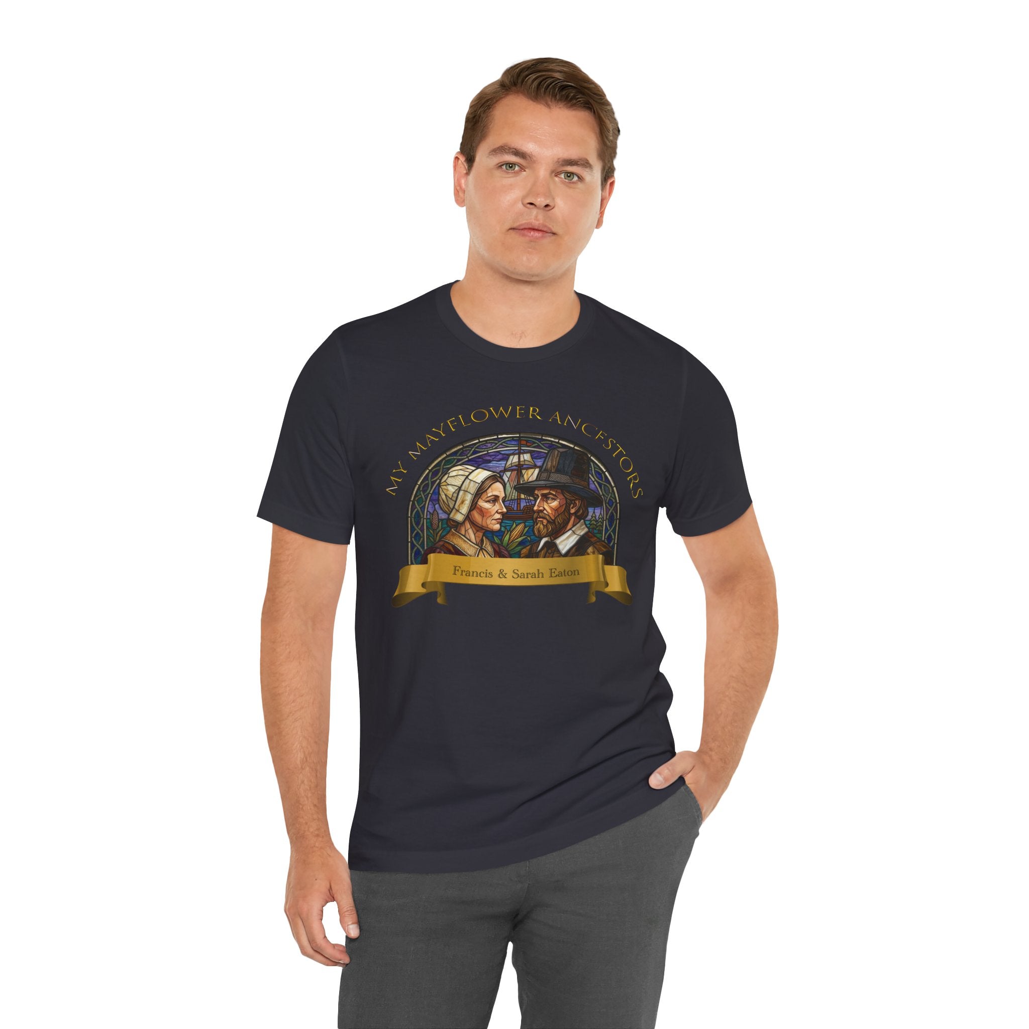 Mayflower Pilgrim “Stained Glass” Tee — Francis and Sarah Eaton