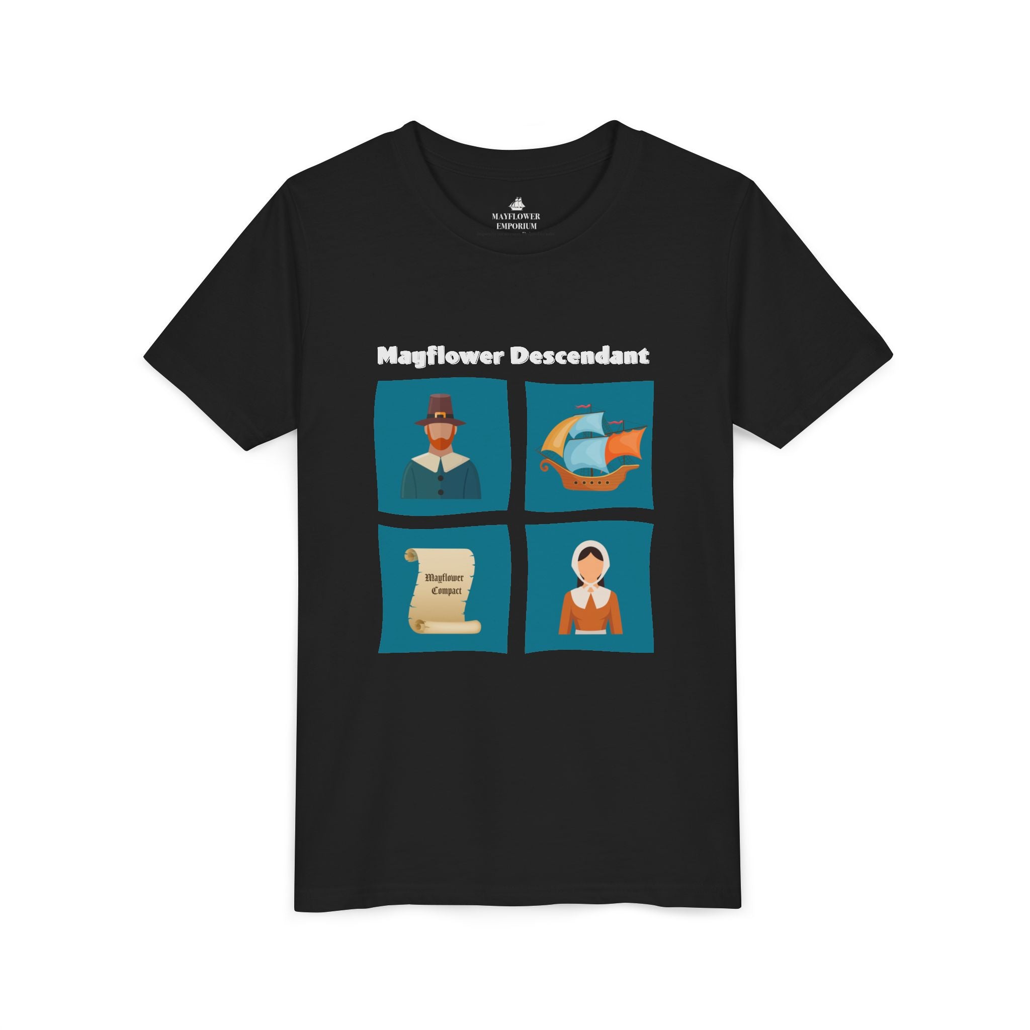 Youth's Mayflower Descendant Graphic Tee