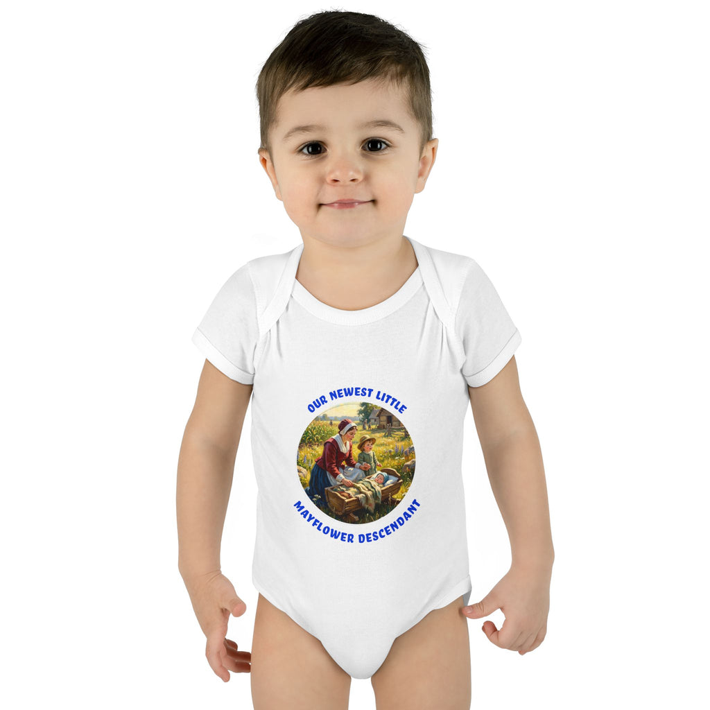 Infant Boy's Mayflower Descendant Bodysuit — “Our Newest Little Mayflower Descendant”