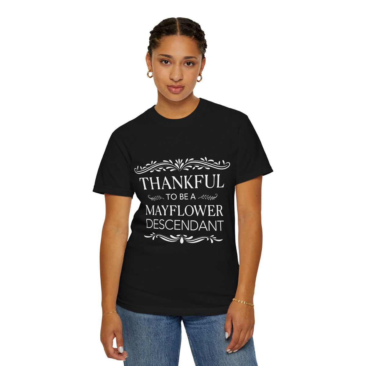 Mayflower Descendant Thanksgiving T-Shirt - Extra Large Sizes