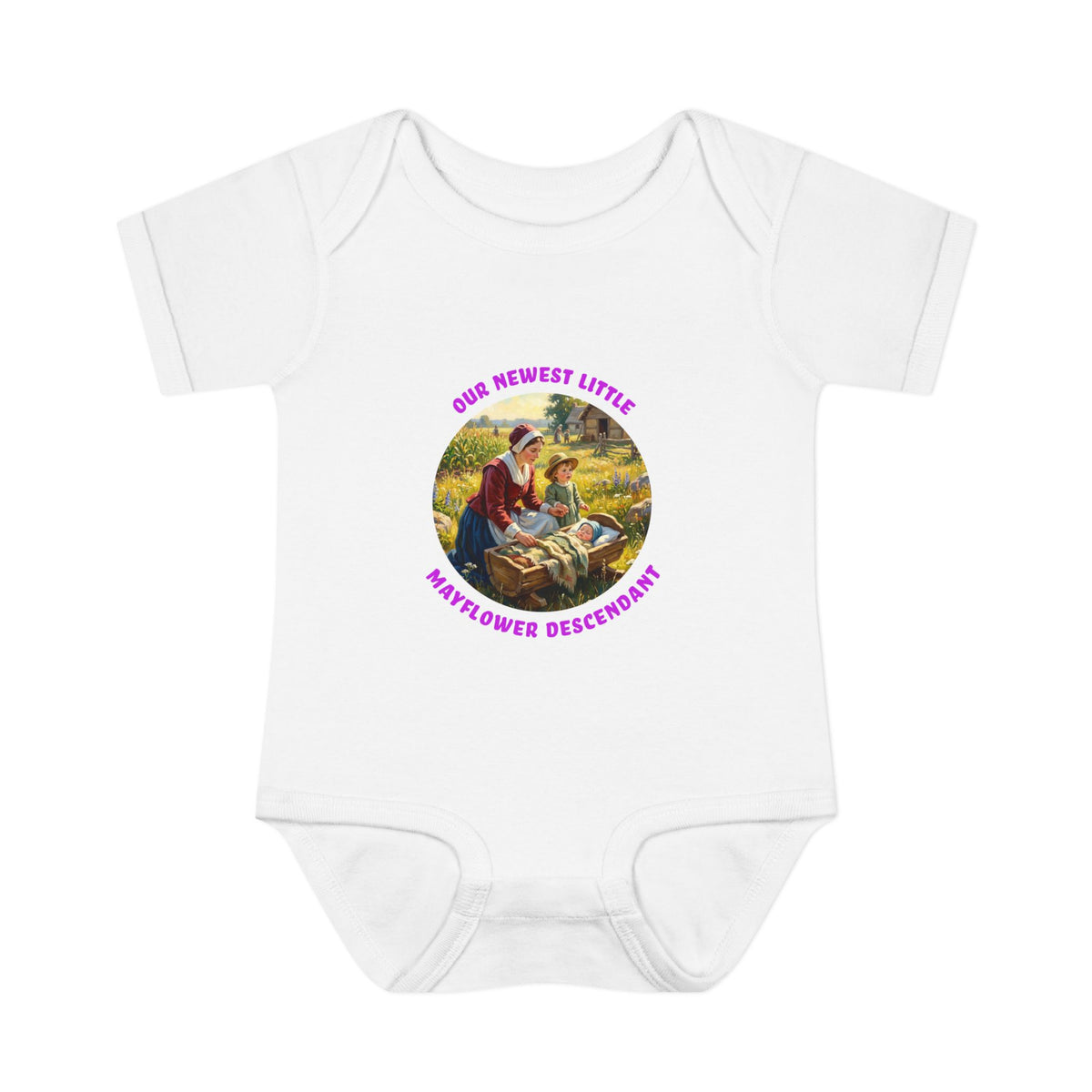 Infant Girl's "Newest Little Mayflower Descendant" Bodysuit