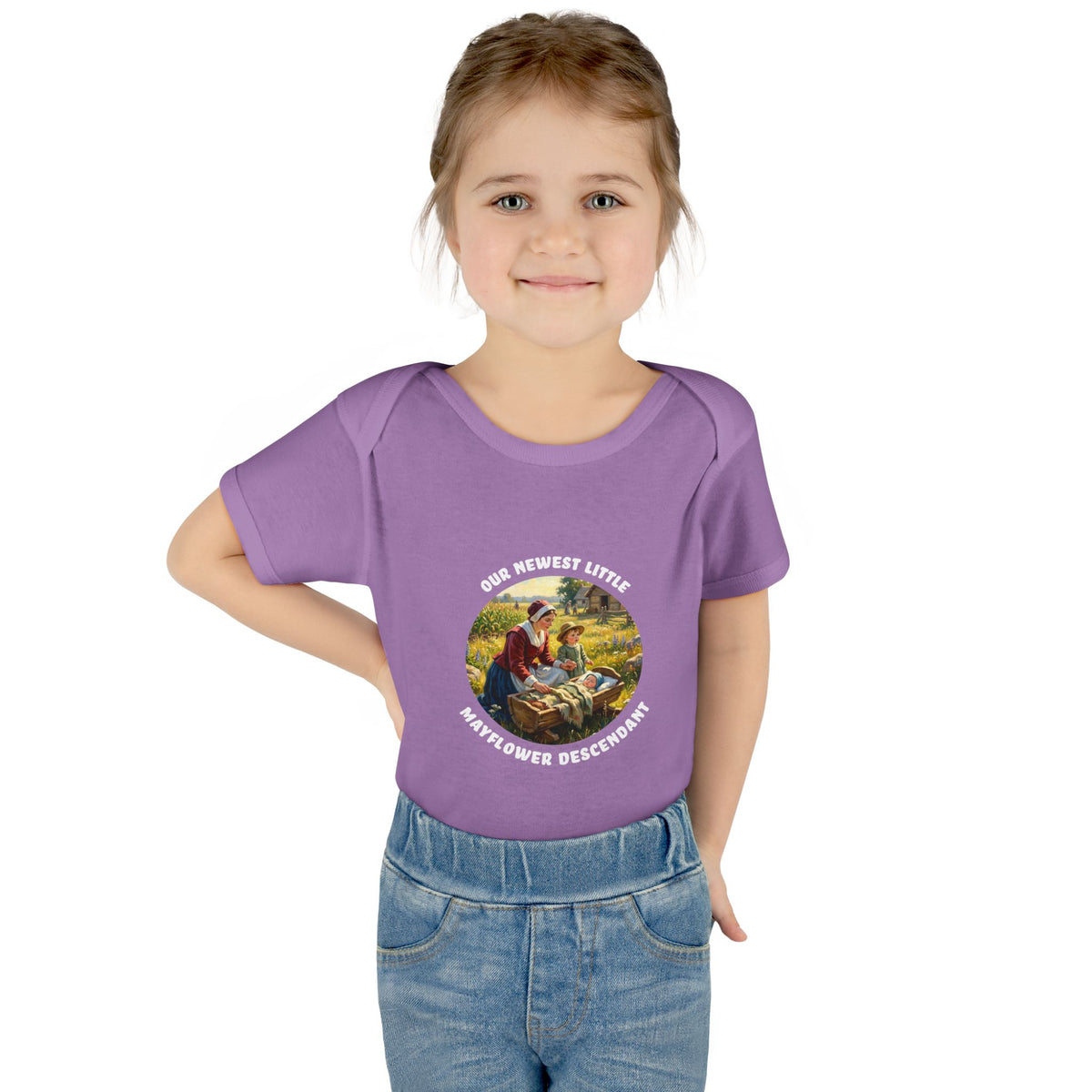 Infant Girl's "Newest Little Mayflower Descendant" Bodysuit