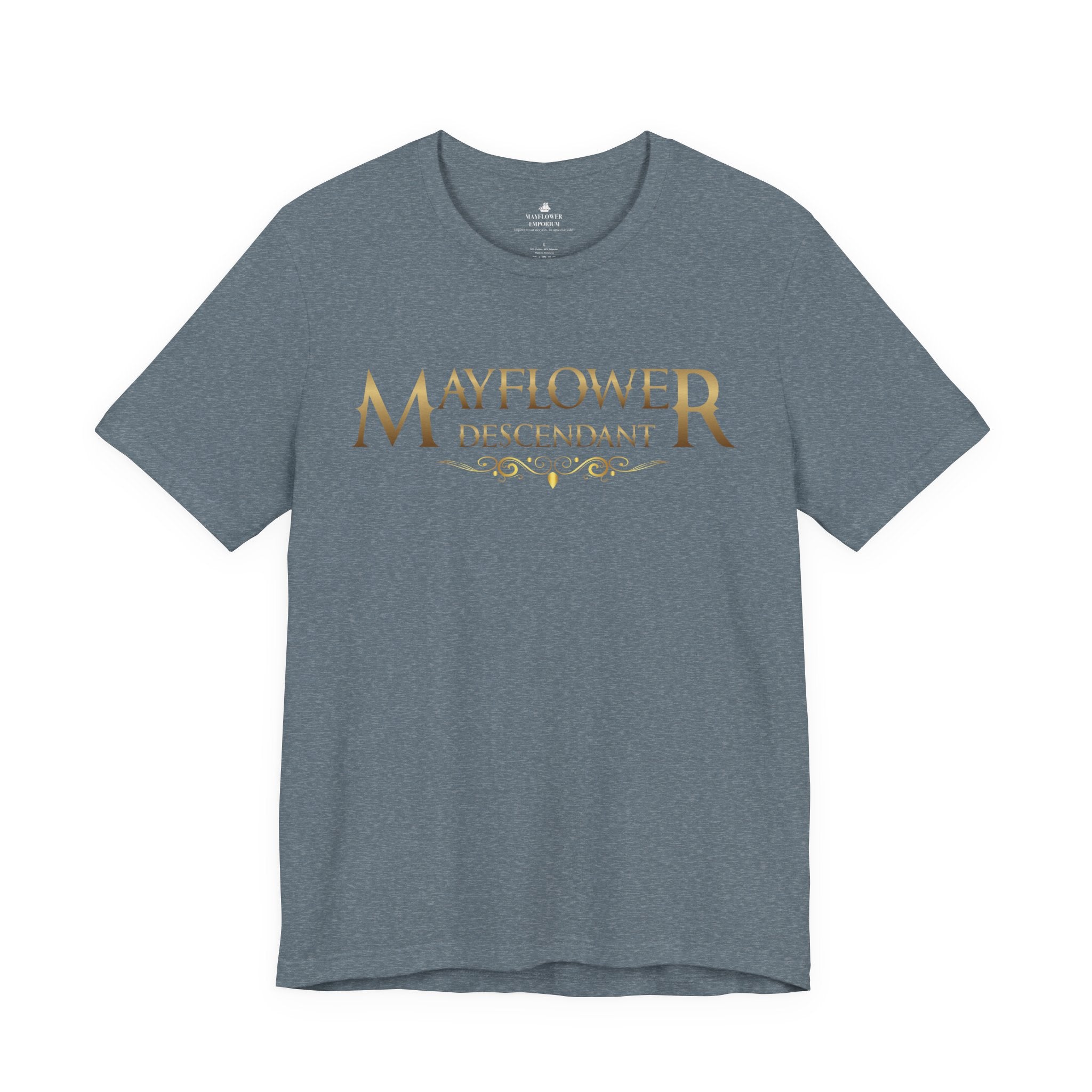 Mayflower Descendant T‑Shirt — Framed in Gold