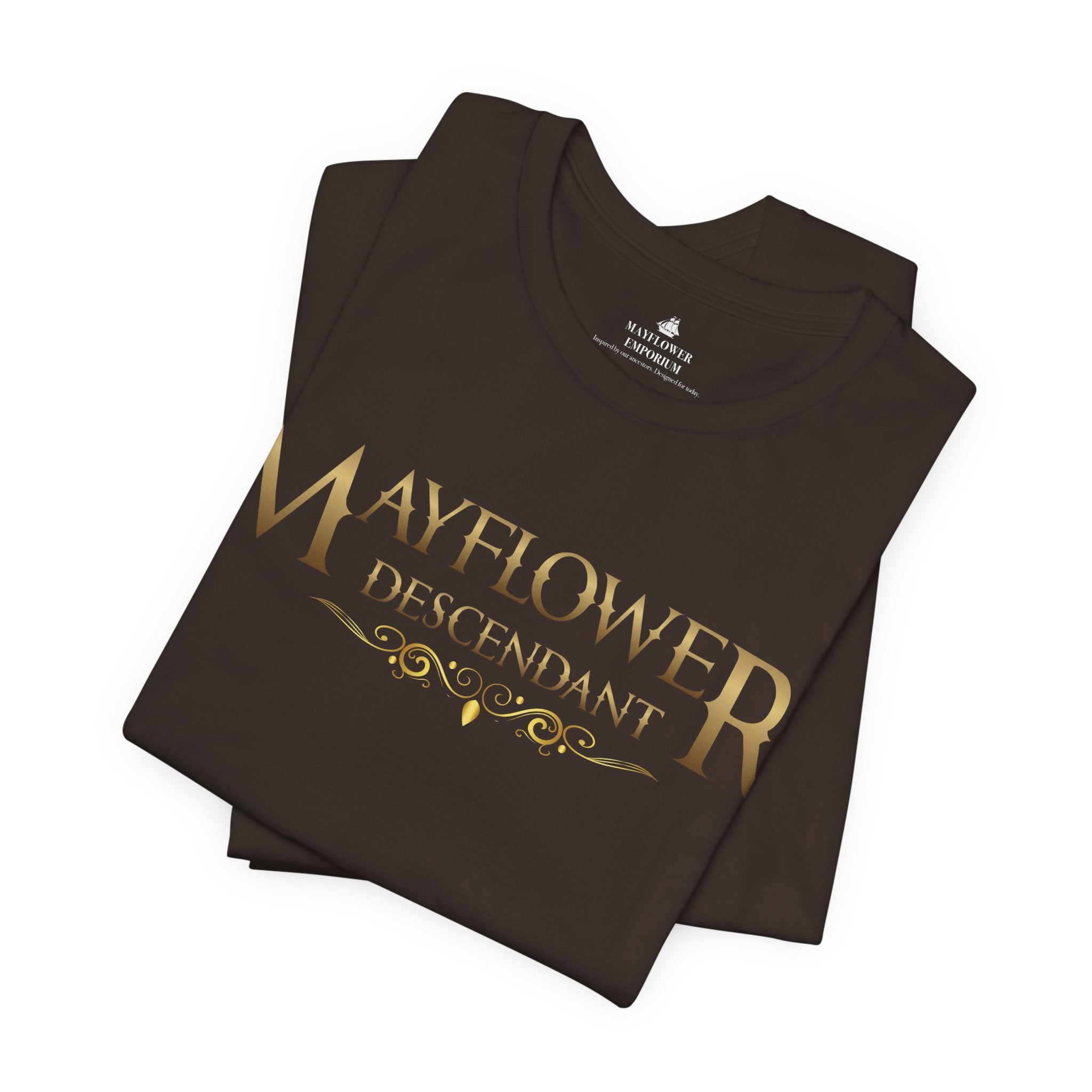 Mayflower Descendant T‑Shirt — Framed in Gold