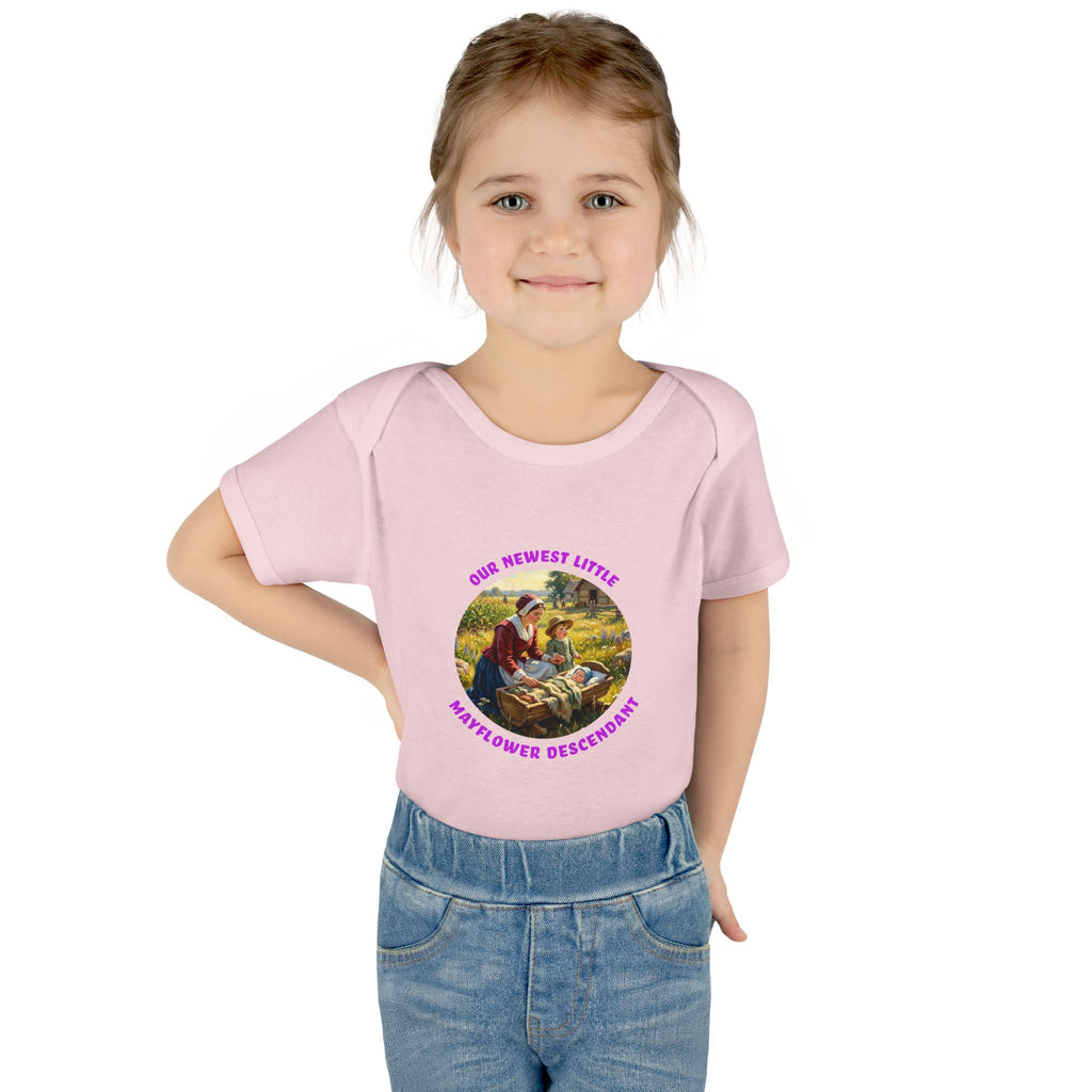 Infant Girl's "Newest Little Mayflower Descendant" Bodysuit