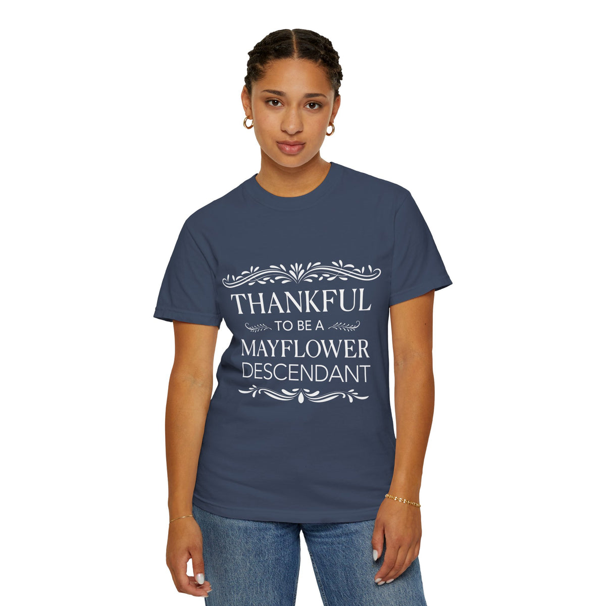 Mayflower Descendant Thanksgiving T-Shirt - Extra Large Sizes