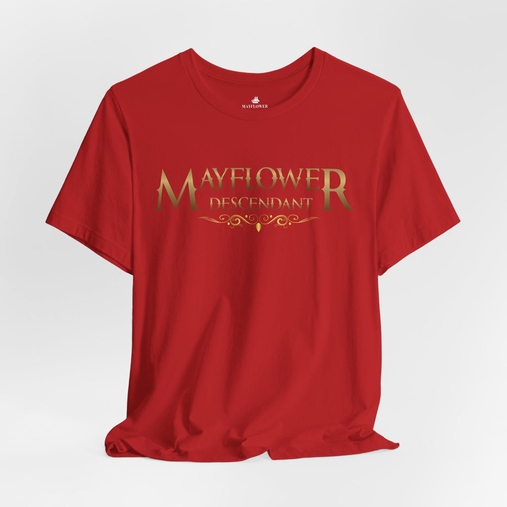 Mayflower Descendant "Framed in Gold" T‑Shirt — Extra Large Sizes
