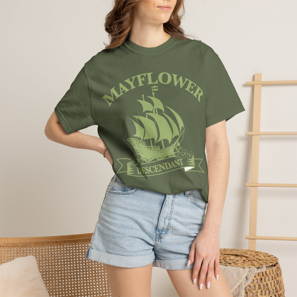 Mayflower Descendant T-Shirt | Pilgrim Ship Heritage Tee