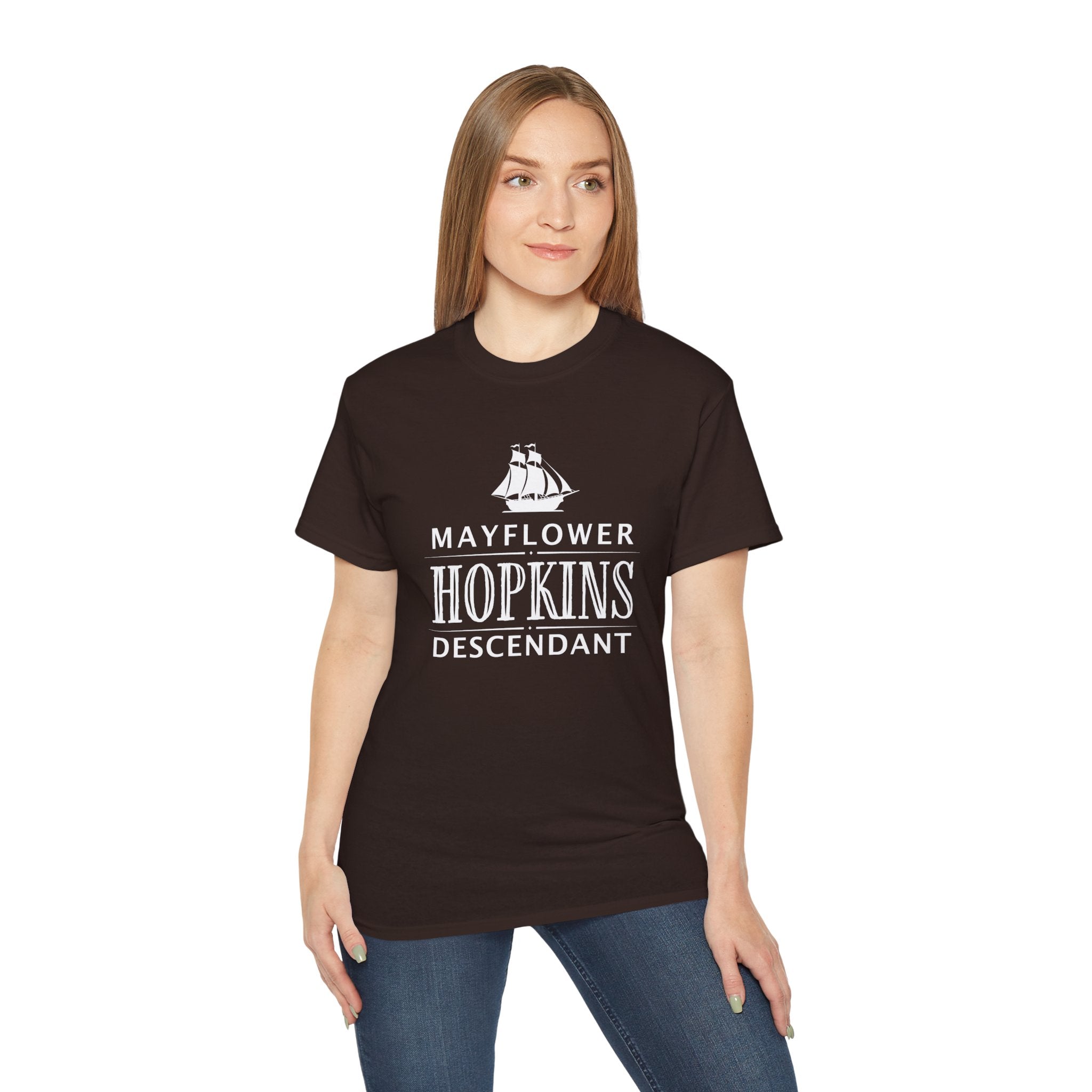 Hopkins Descendant Dark T-Shirt | Mayflower Heritage Tee