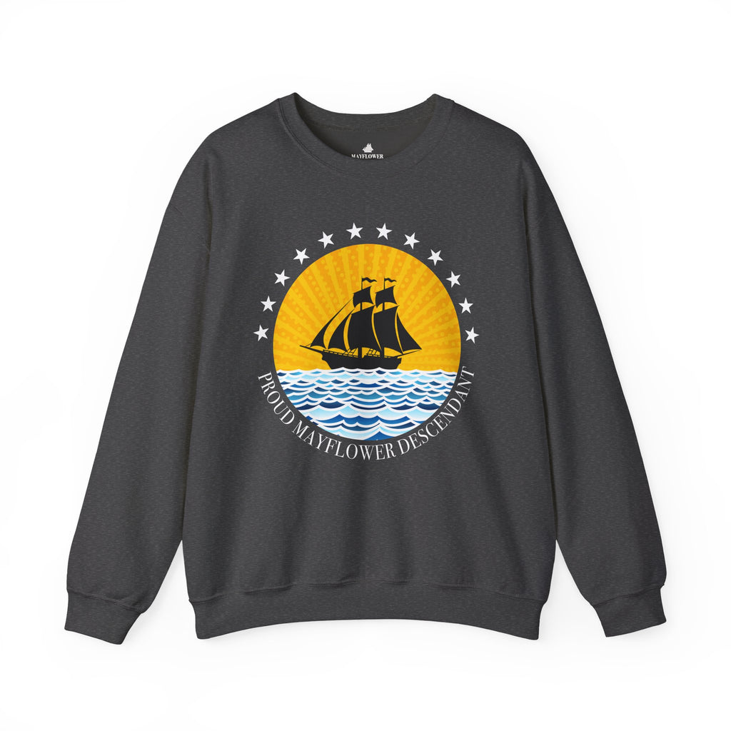 Proud Mayflower Descendant Crewneck Sweatshirt — Extra Large Sizes
