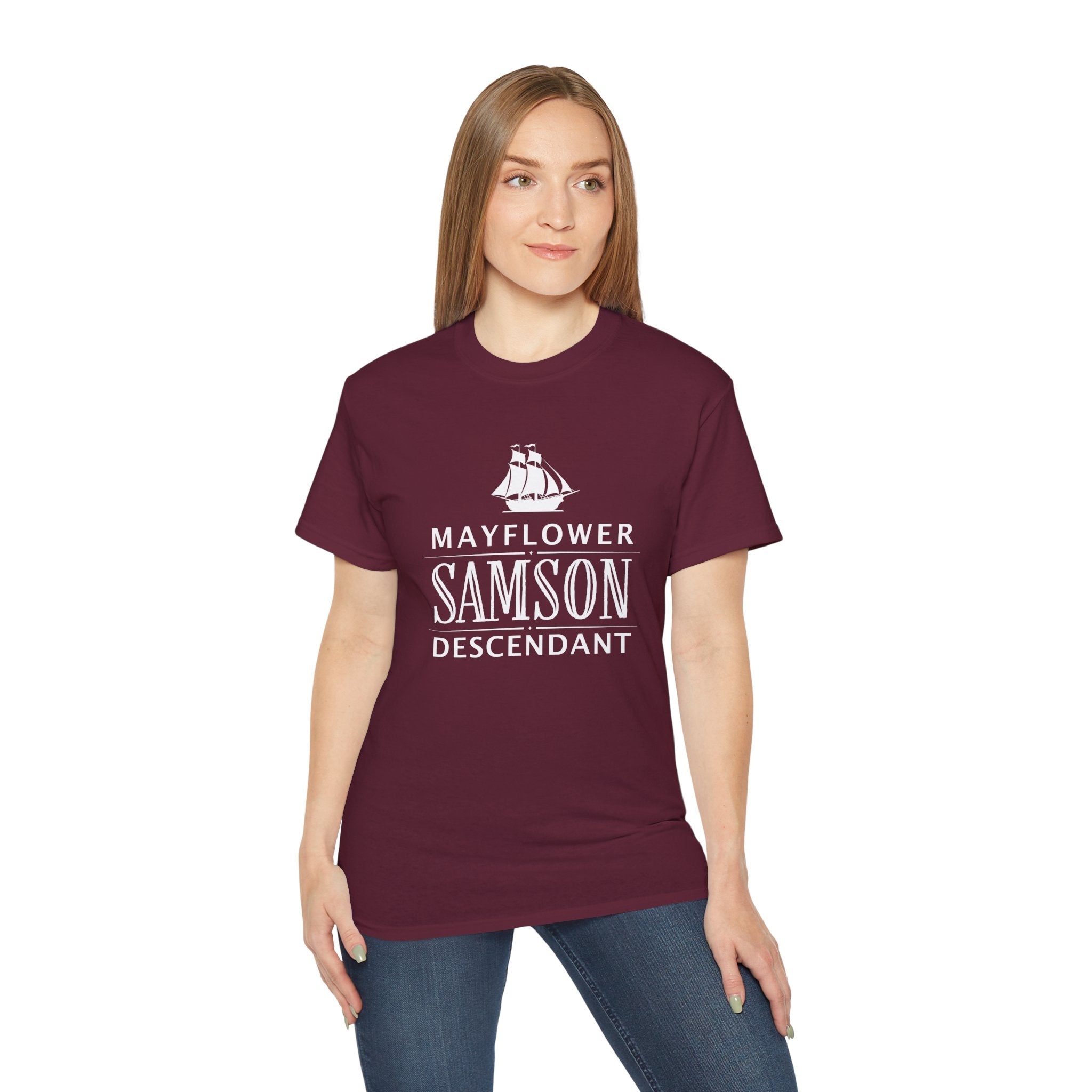 Samson Descendant Dark T-Shirt | Mayflower Heritage Tee