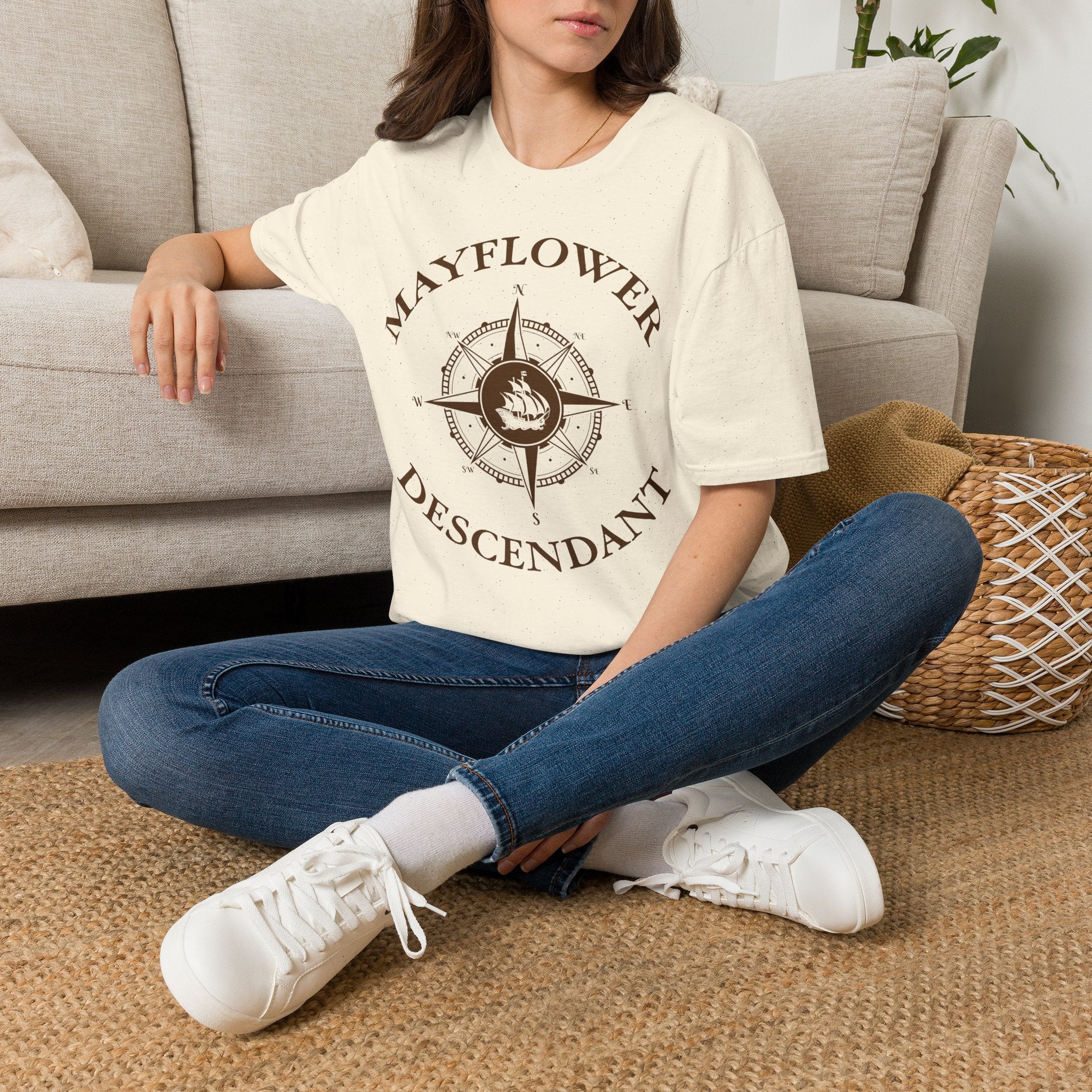 Mayflower Compass T-Shirt | Pilgrim Descendant Unisex Tee