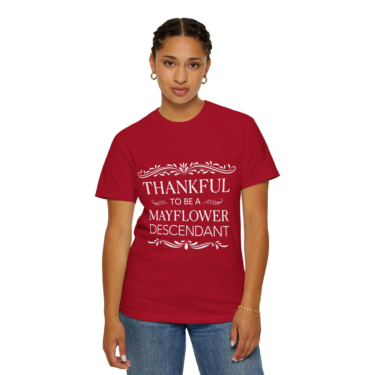 Mayflower Descendant Thanksgiving T-Shirt - Extra Large Sizes