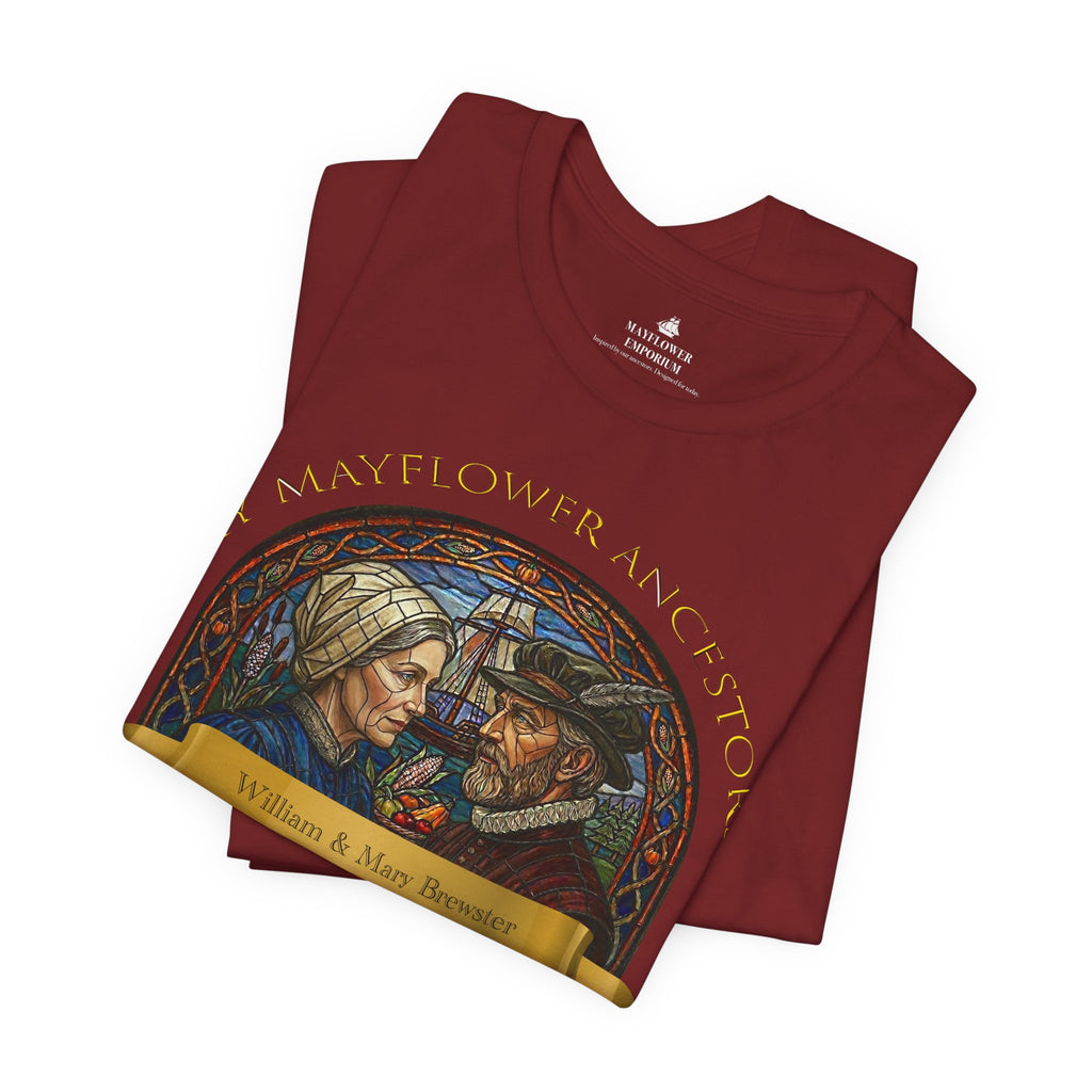 Mayflower Pilgrim “Stained Glass” Tee — William and Mary Brewster