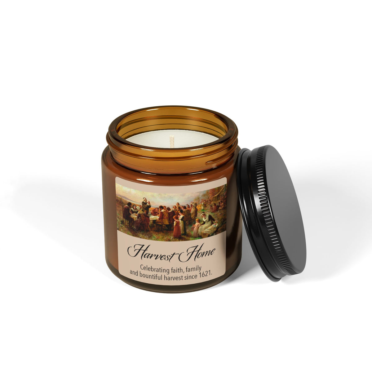 Mayflower "Harvest Home" Scented Soy Candle — Amber Jar (4 oz.)